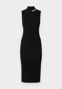 MOCK NECK MIDI DRESS WITH LOGO AT NECK - Kampsunkleit - black/ivory
