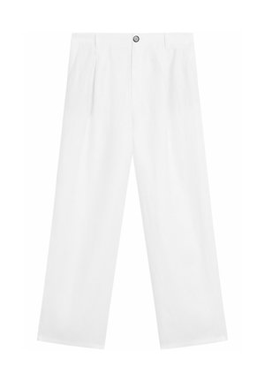 Massimo Dutti WIDE-MID-RISE - Trousers - white