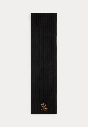 Lauren Ralph Lauren, EMBROIDERED-LOGO CABLE-KNIT SCARF - Écharpe - black