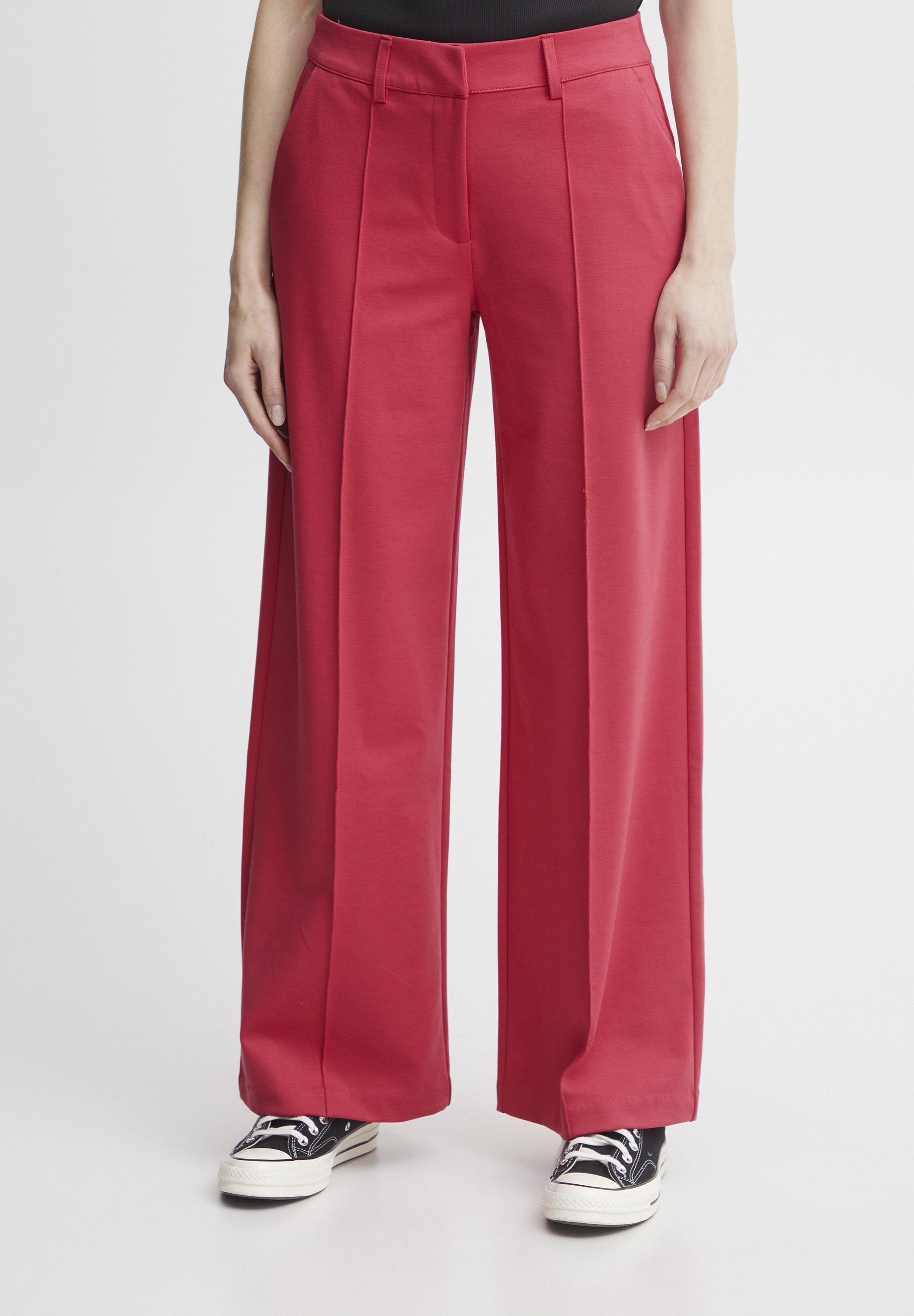 ICHI IHKATE SUS OFFICE WIDE PA - Kalhoty - Birch/skvrnitě Béžová