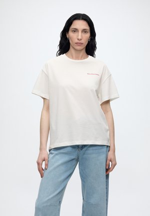 Marc O'Polo DENIM REGULAR FIT T-SHIRT - Tričko s potlačou - silky white
