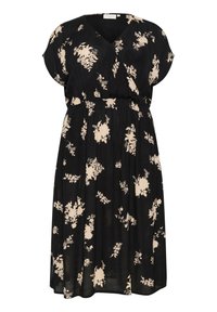 Kaffe Curve JENNA  - Vestito casual - black brown flower print