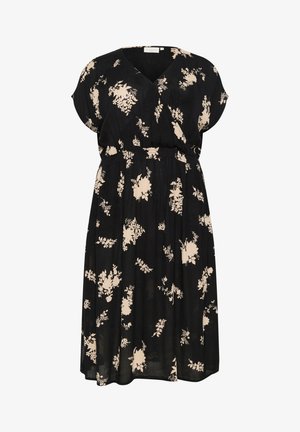 Kaffe Curve JENNA  - Dnevna obleka - black brown flower print