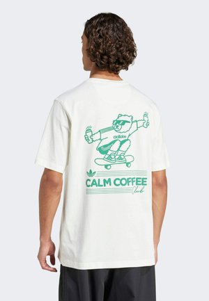 CALM COFFEE BEAR GRAPHIC TEE - Print T-shirt - off white