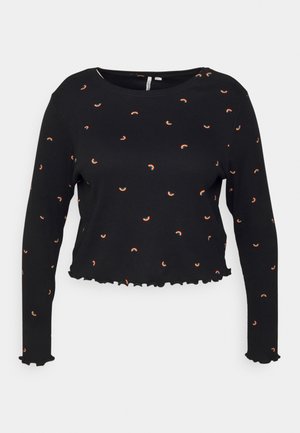 ONLY Curve ONCFENJA CROPPED  - Pikkade varrukatega topp - black