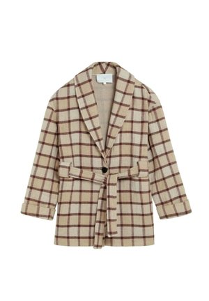 Scalpers, NEWAVA COAT - Abrigo corto - ecru check