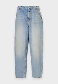 ONLGIA MID LOOSE BAGGY DOT - Baggy Jeans - medium blue denim