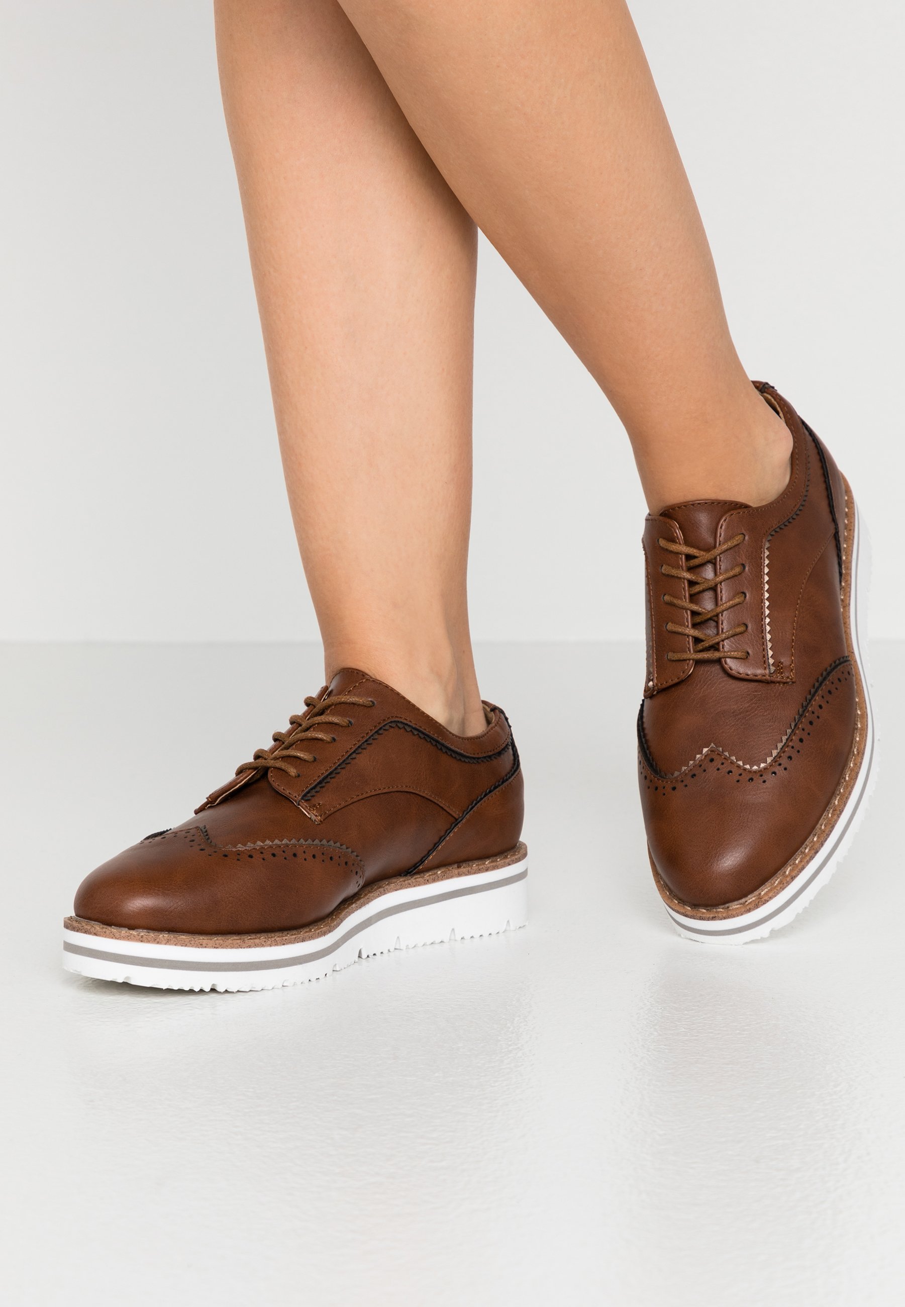 Anna Field LEATHER - Snøresko - cognac Anna Field LEATHER - Snøresko - cognac