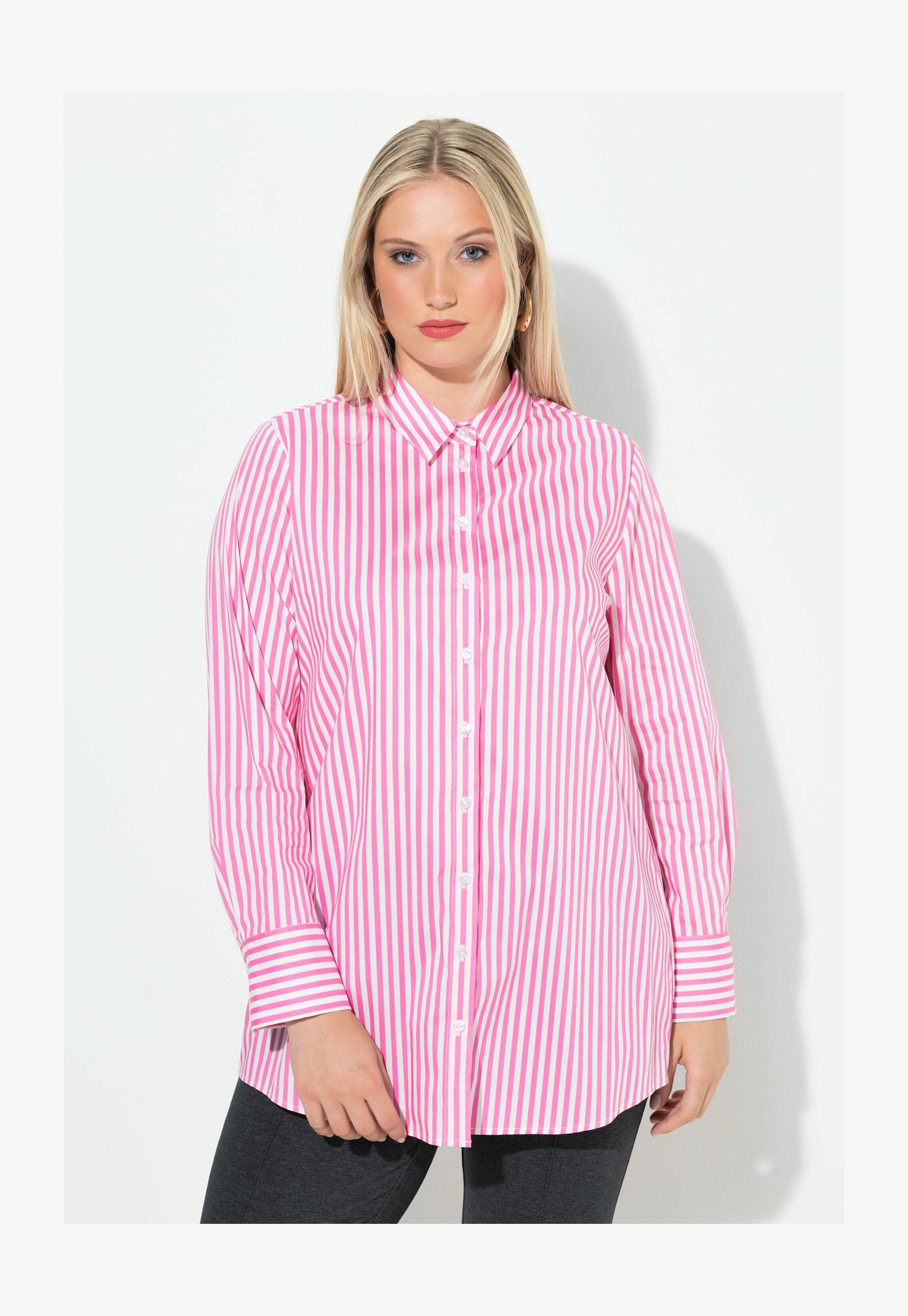 Camicia Donna Ulla Popken Classic Fit Con Pinguino Di Natale - Scollo A V, Maniche Lunghe, Puro Cotone