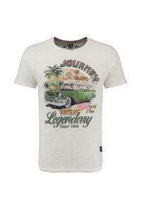 Key Largo MT JOURNEY ROUND - Camiseta estampada - offwhite