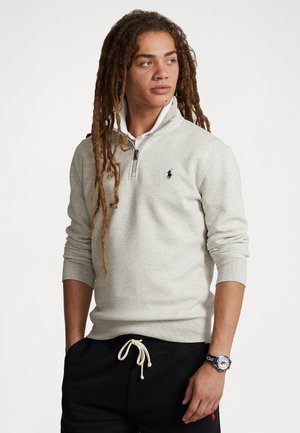 Polo Ralph Lauren DOUBLE KNIT QUARTER ZIP PULLOVER - Melegítőfelső - light grey heather