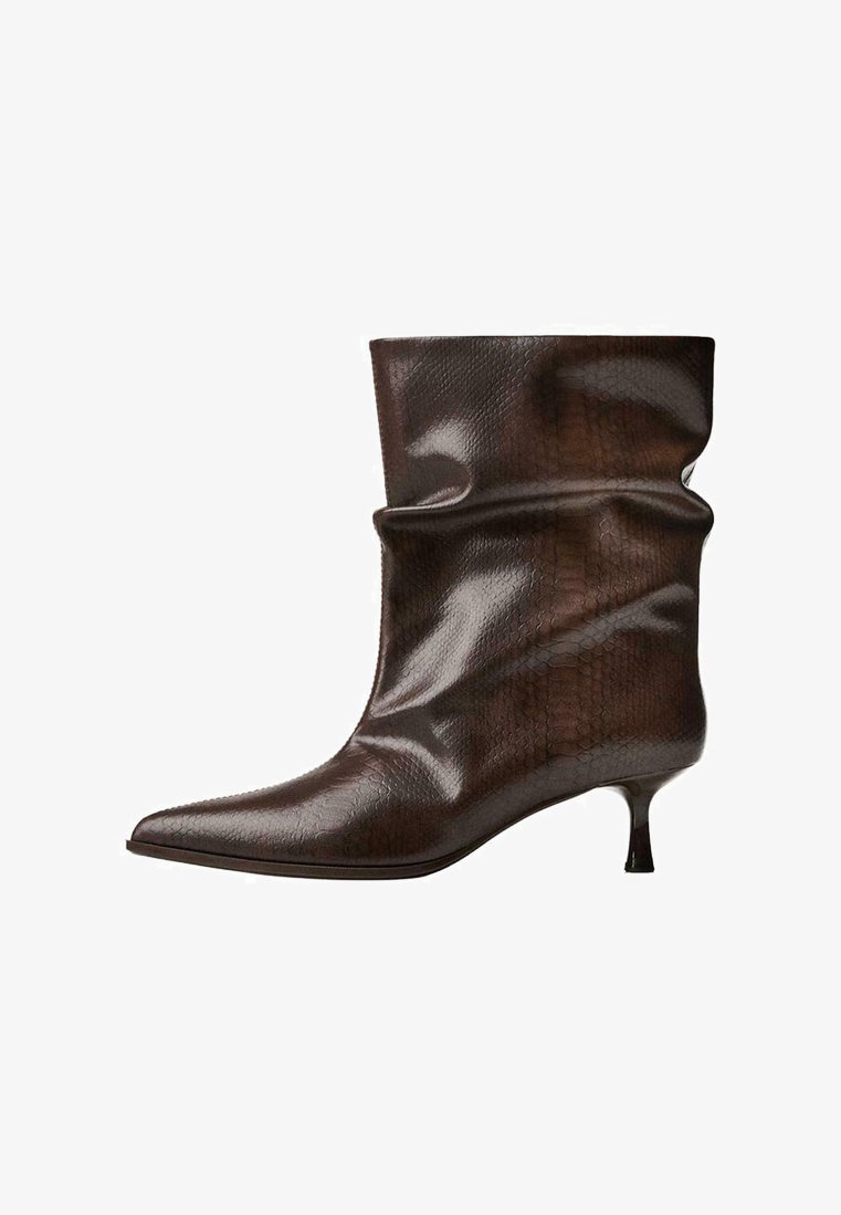 Stivali Alti Donna In Scamosciato Sintetico Con Tacco A Spillo - Eleganti E Comodi, Colore Marrone Taglia 40