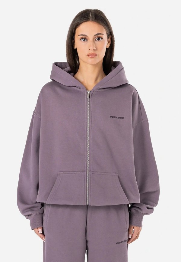 CLARITA OVERSIZED JACKET - Zip-up sweatshirt - washed dusty grape gum