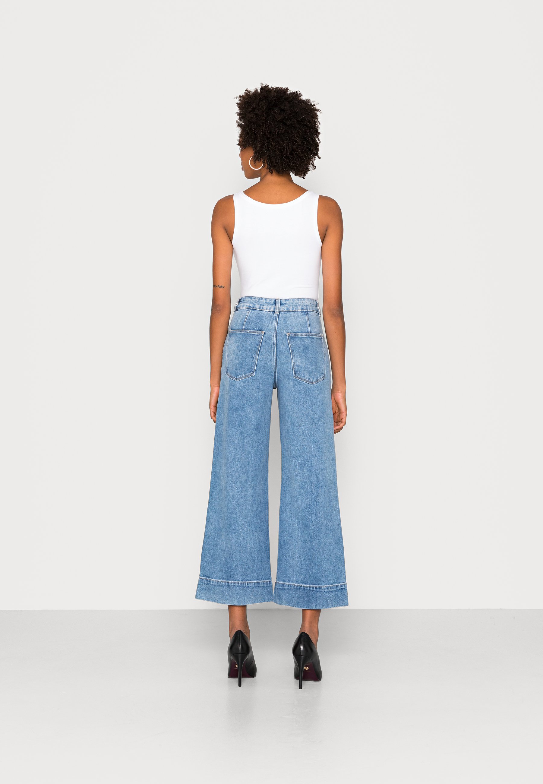 Springfield GYM CULOTTE - Flared Jeans - medium blue/blue denim - Zalando .co.uk