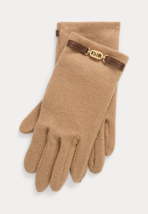 Lauren Ralph Lauren SHEEPSKIN TRIM WOOL BLEND TECH GLOVES - Guanti - classic camel