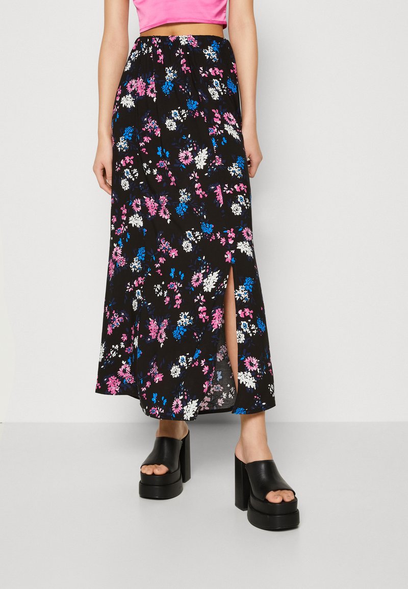b.young JOELLA SLIT SKIRT Maxirok black mix/gemêleerd zwart