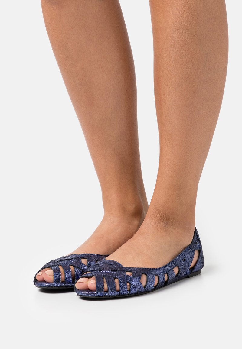 Anna Field LEATHER - Sabrinas peep toe - dark blue