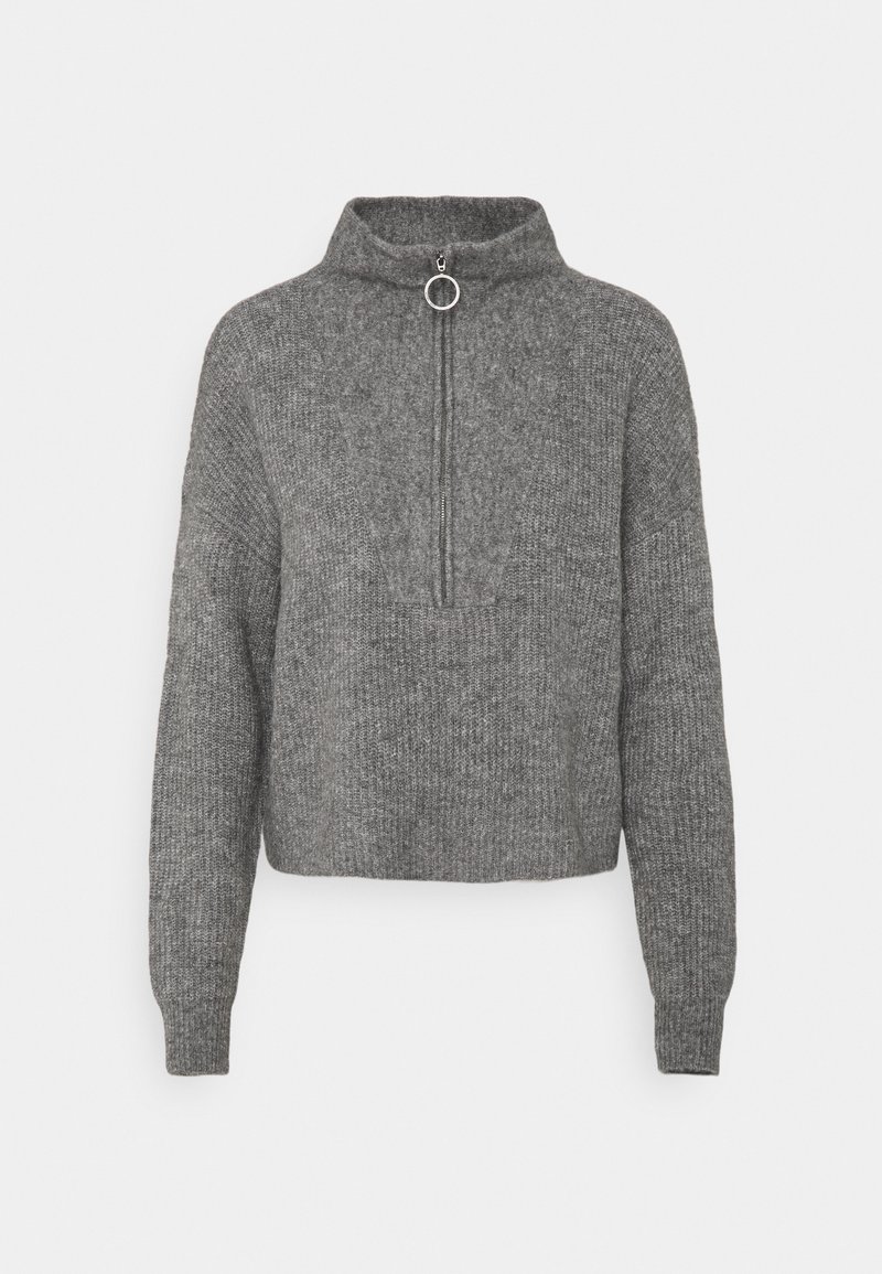 Noisy May NMNEWALICE HIGH NECK - Pullover - mottled grey