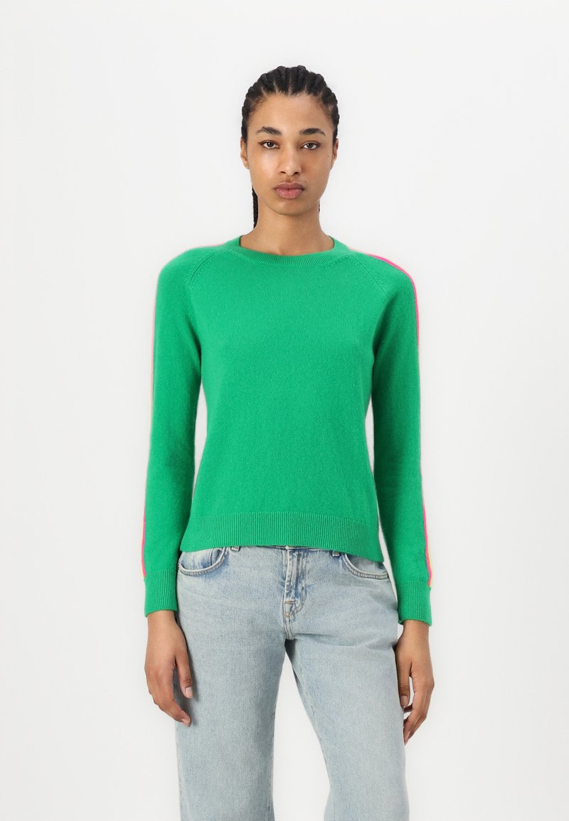 FROM FUTURE BANDE MULTICOLORE AUX MANCHES - Strikkegenser - tropical green