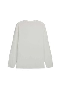 Langarmshirt aus hellgrauem Stoff, mit runder Halslinie und lockerer Passform. Glatte Textur ohne sichtbare Muster oder Akzente.