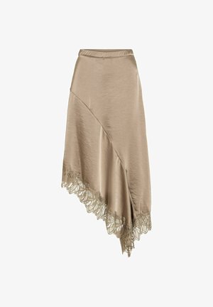 VILA, MIDIROCK VILEA SPITZEN - Gonna a campana - vintage khaki