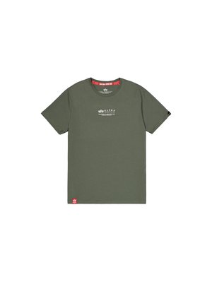 Alpha Industries, ALPHA WORDING - Majica kratkih rukava s printom - dark olive