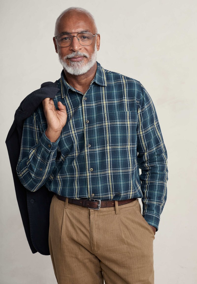 Seasalt Cornwall TRISTAN Shirt moss maritime/darkblue denim