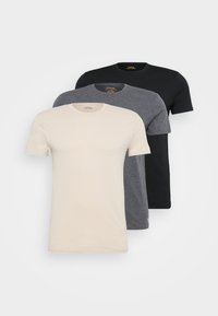 CREW 3 PACK - Unterhemd/-shirt - beige/mottled dark grey/black