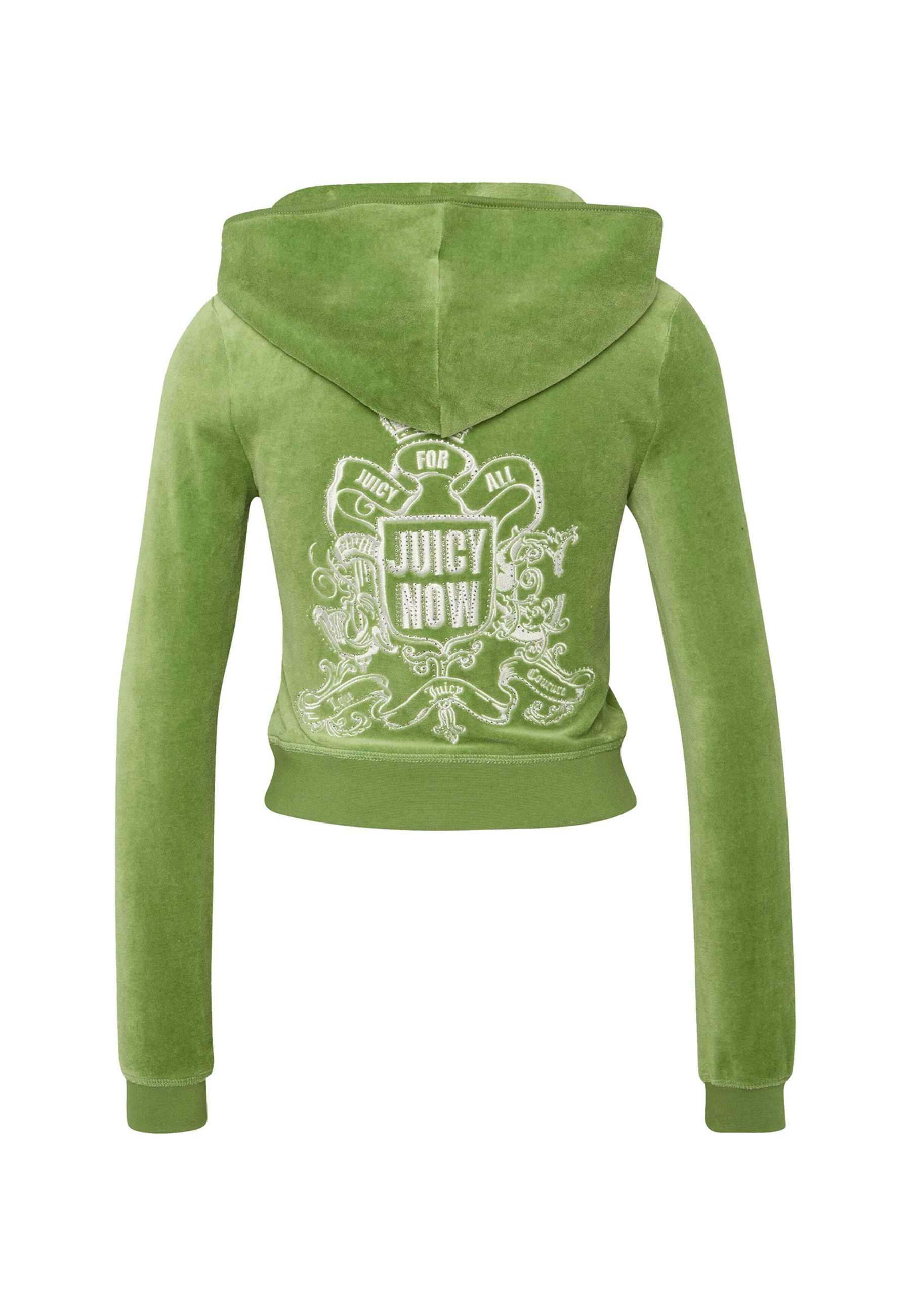 Juicy Couture　グリーンフードつきジップアップパーカ　緑ー Juicy Couture グリーンフードつきジップアップパーカ 緑ー
