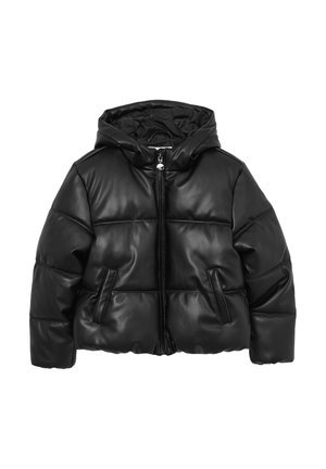 PUFFY EFFETTO - Veste en similicuir - nero ultrablack