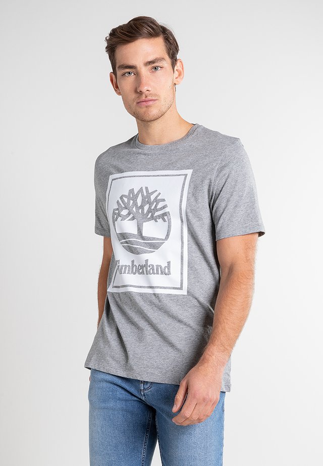 YC CORE+ SS STACK - T-Shirt print - medium grey heather-white