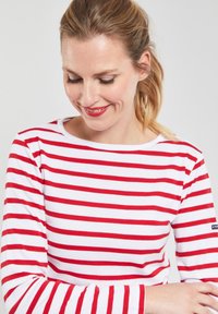 Armor lux CROZON MARINIÈRE - Langærmet T-shirt - blanc/braise