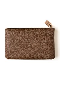 Borbonese VITE FLAT POUCH - OP COATED CANVAS FLAT POUCH brązowy