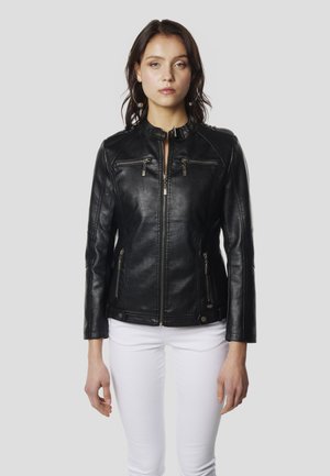 BIKER - Chaqueta de cuero sintético - black