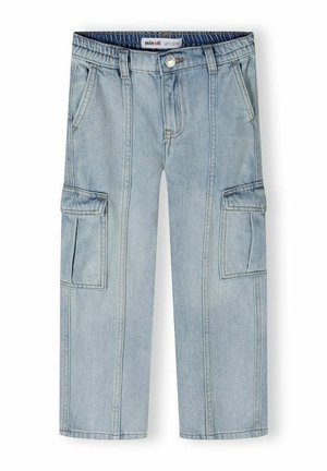 CARGO POCKETS AND LONG LEG - Straight leg jeans - light blue denim