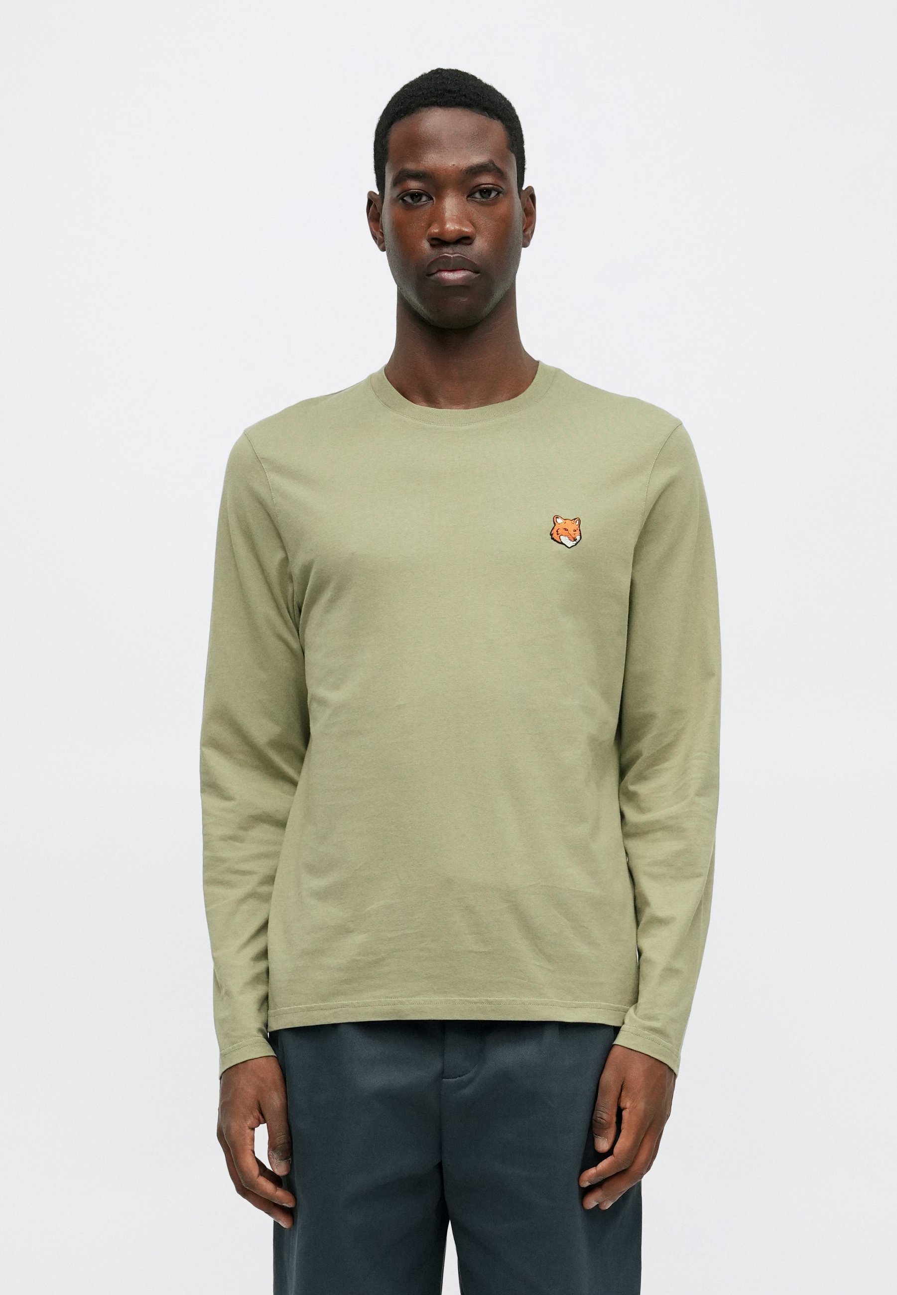 Maison Kitsuné FOX HEAD REGULAR TEE - Long sleeved top - laurel Maison Kitsuné FOX HEAD REGULAR TEE - Long sleeved top - laurel