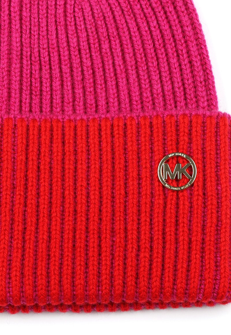 Michael Kors Red & Pink Ribbed cuffed Beanie Michael Kors Women main image 2