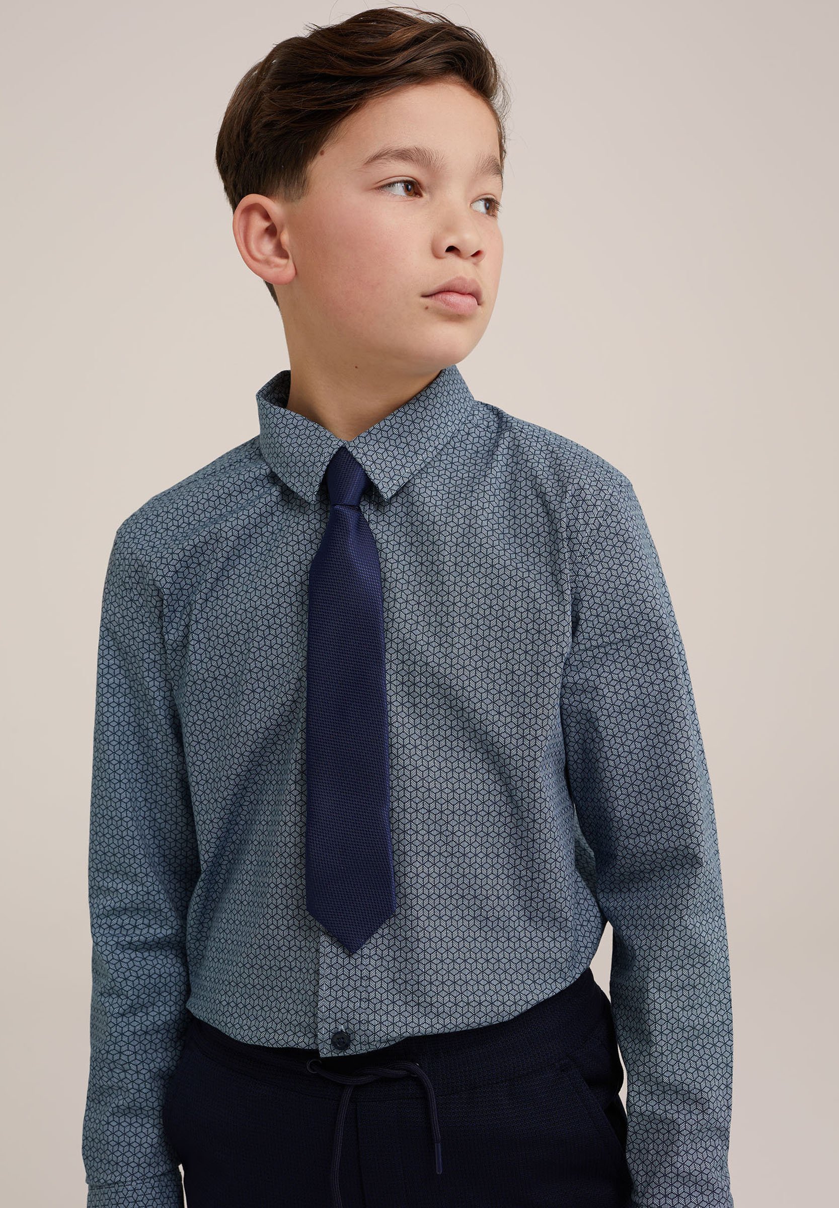 Designer Krawatte In Blau, Dunkelblau & Rot – Klassischer Schlips Aus 100% Polyester, Ca. 148 Cm