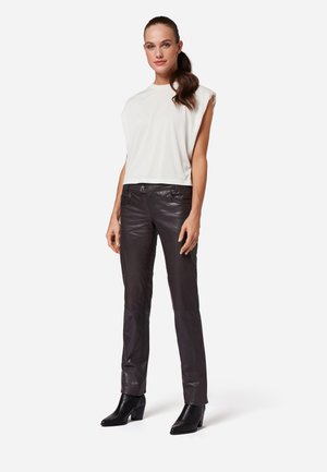 TRISTON B - Leather trousers - braun