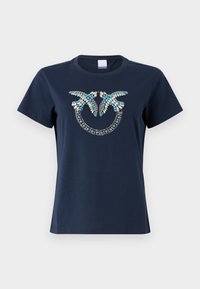 QUENTIN LOGO BIRDS RICAMATO - T-shirt con stampa - blu abisso