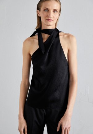 Filippa K ASYMMETRIC TIE NECK - Top - black