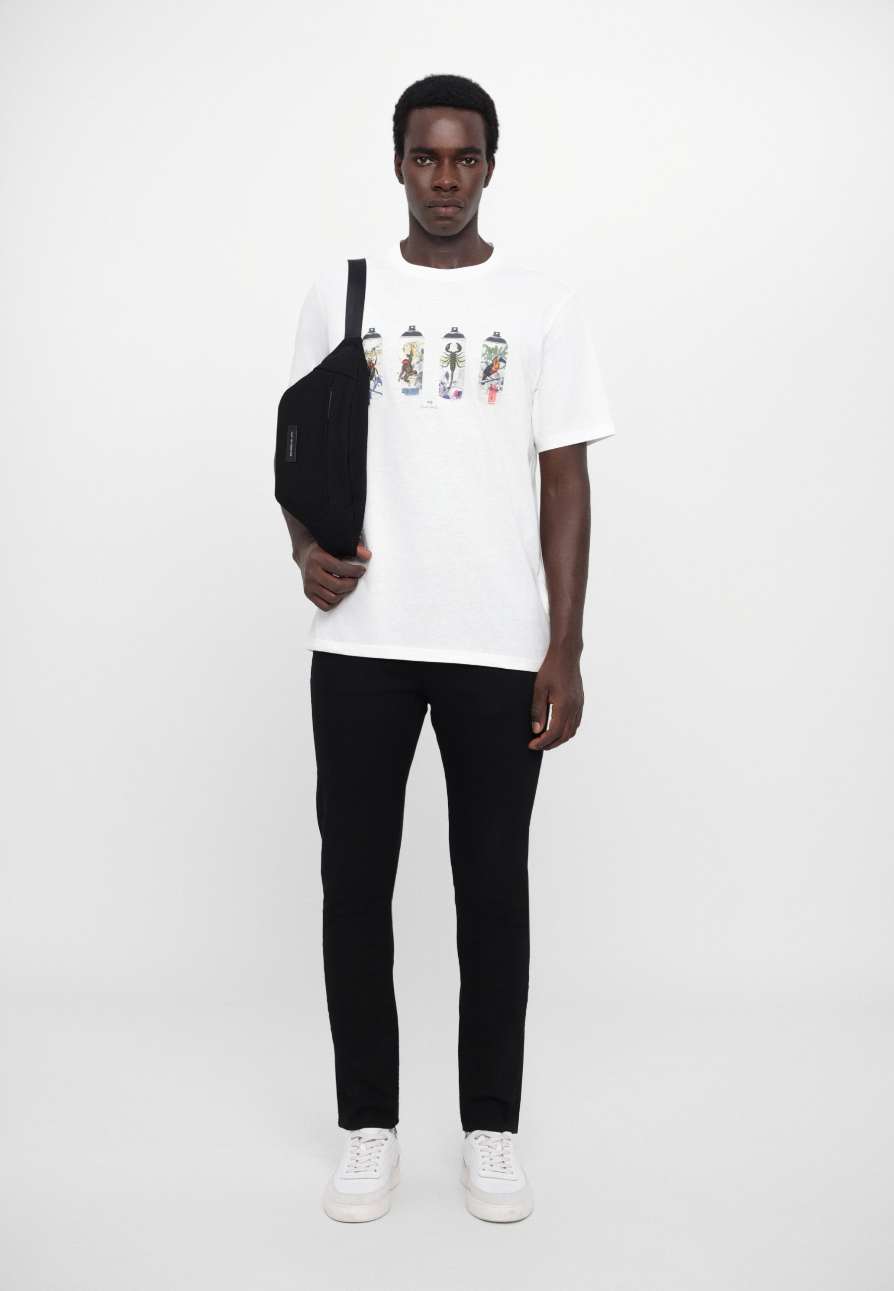 PS Paul Smith ANIMAL SPRAY CANS - Print T-shirt - white