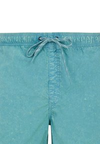 Šviesiai mėlyni maudymosi šortai su raišteliu juosmens. Tekstūruota medžiaga su subtiliu blizgesiu, pasižyminti siūlėmis ir patogiu elastiniu juosmeniu.