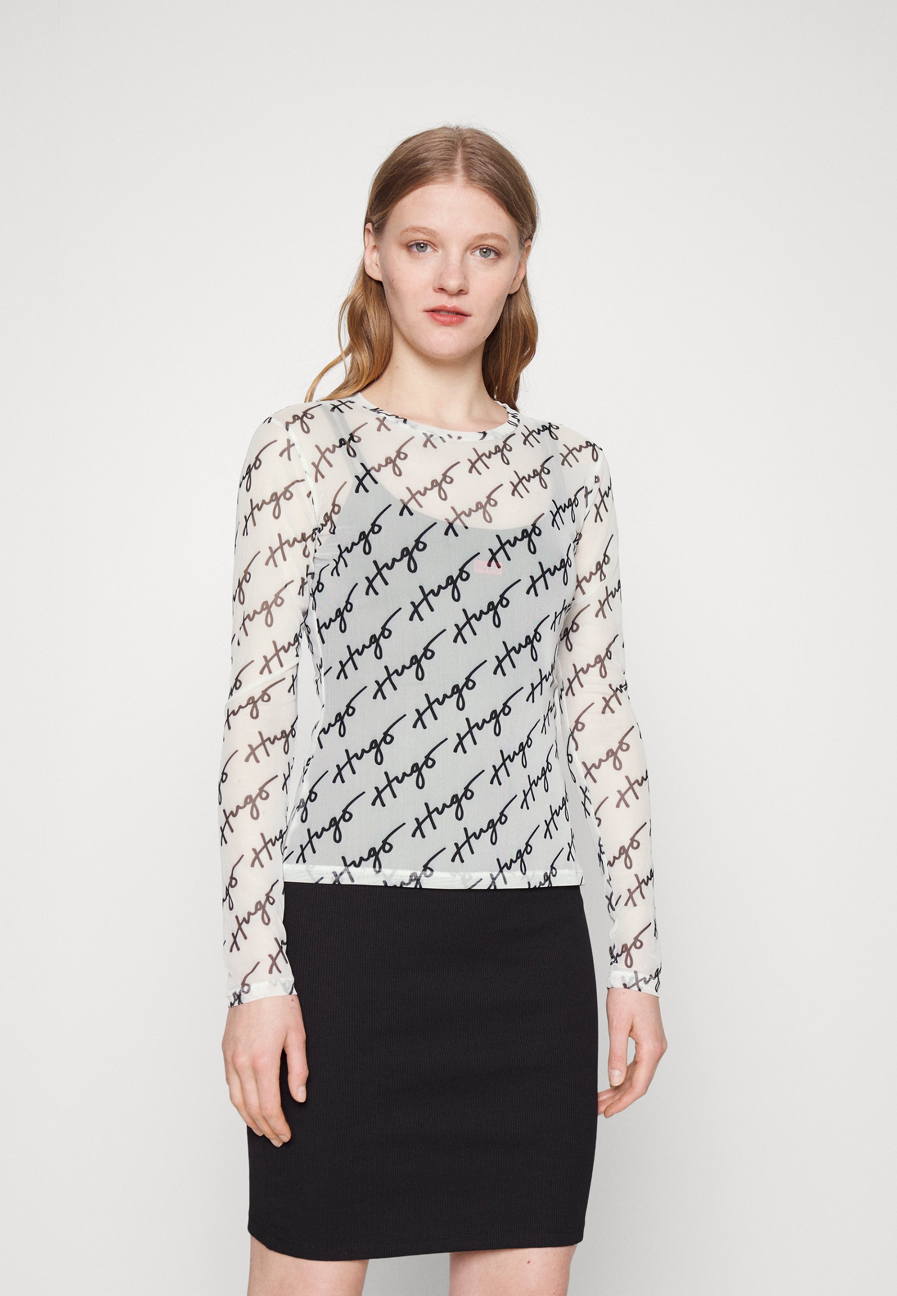HUGO Damen Top Diliona_3 Aus Jersey | 94% Polyester, 6% Elastan | In Größe L (EU) | Vielseitig Kombinierbar