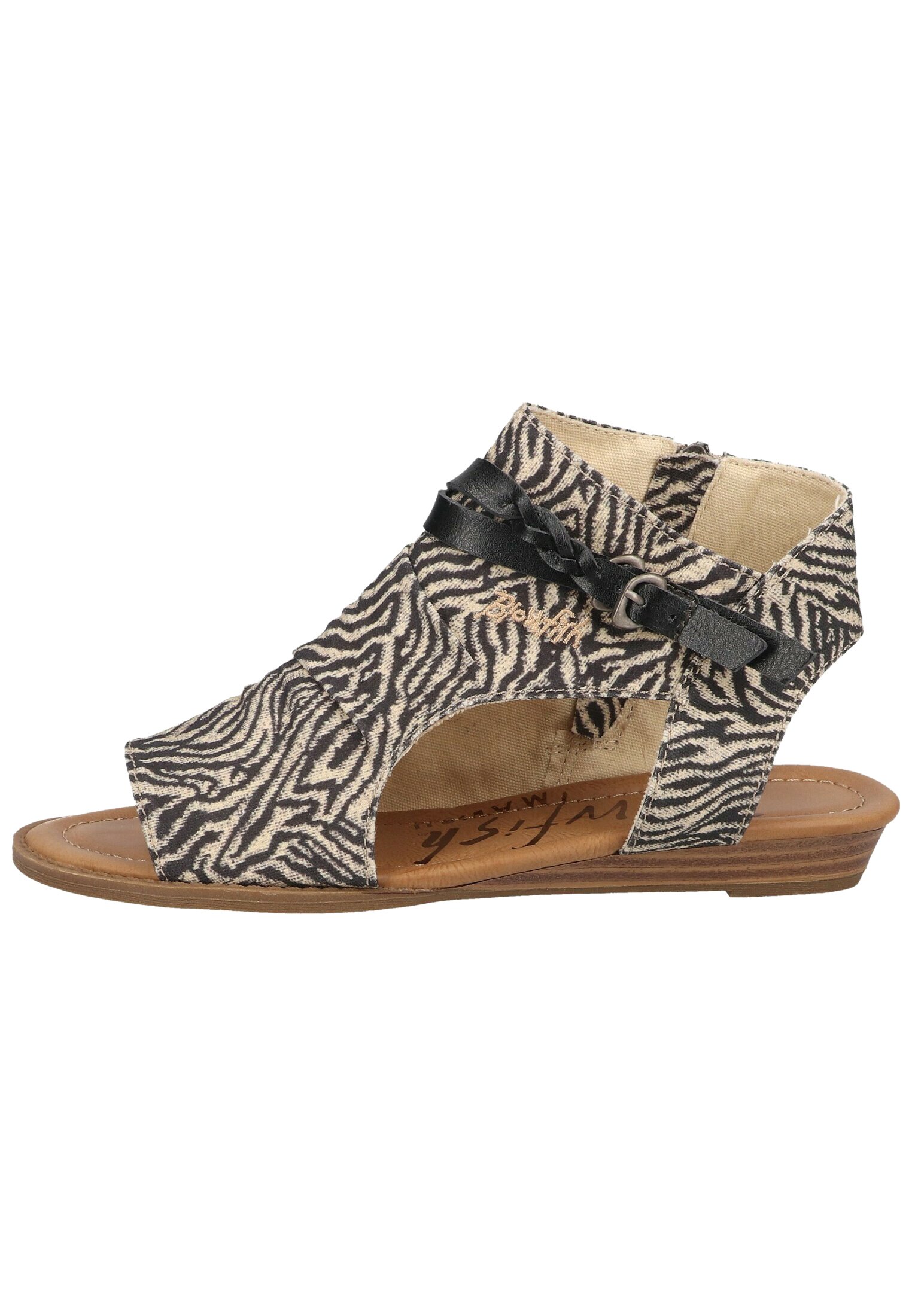 Blowfish Malibu Sandalen met enkelbandjes - zebra safari blanket  blackdyecut/crème - Zalando.nl