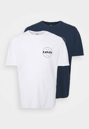 BIG GRAPHIC TEE 2 PACK - T-shirt print - white/dress blues
