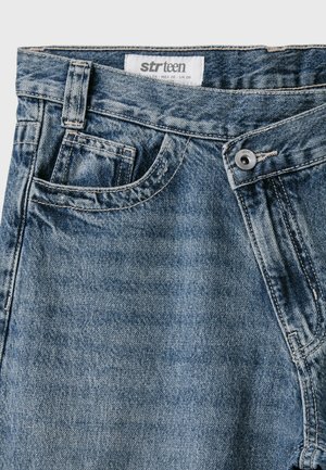 Stradivarius, CROSS-OVER WAIST WIDE-LEG JEANS - Wide Leg - used denim