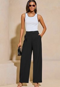 Lipsy RELAXED WIDE LEG TAILORED - Kelnės - black