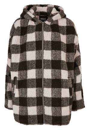 CHECK SHERPA - Vinterkåpe / -frakk - pink brown