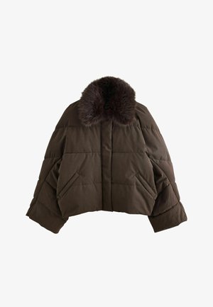Next, CROPPED BATWING SLEEVE JACKET - Zimná bunda - chocolate brown